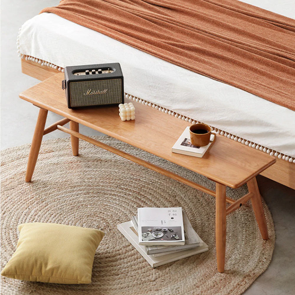 Acuto Natural Solid Cherry Dining Bench - Image 3