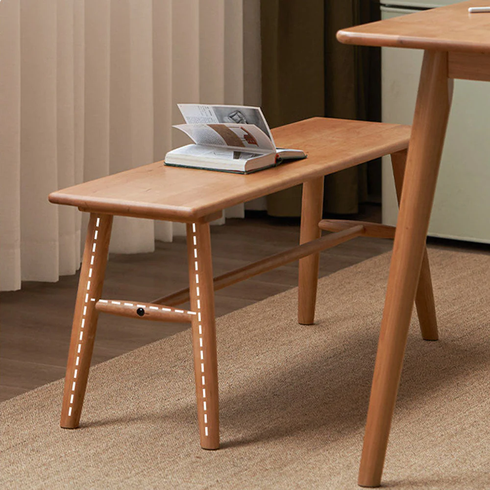 Acuto Natural Solid Cherry Dining Bench - Image 5