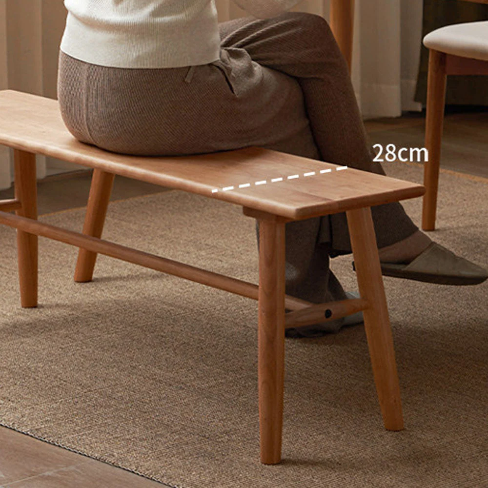 Acuto Natural Solid Cherry Dining Bench - Image 6