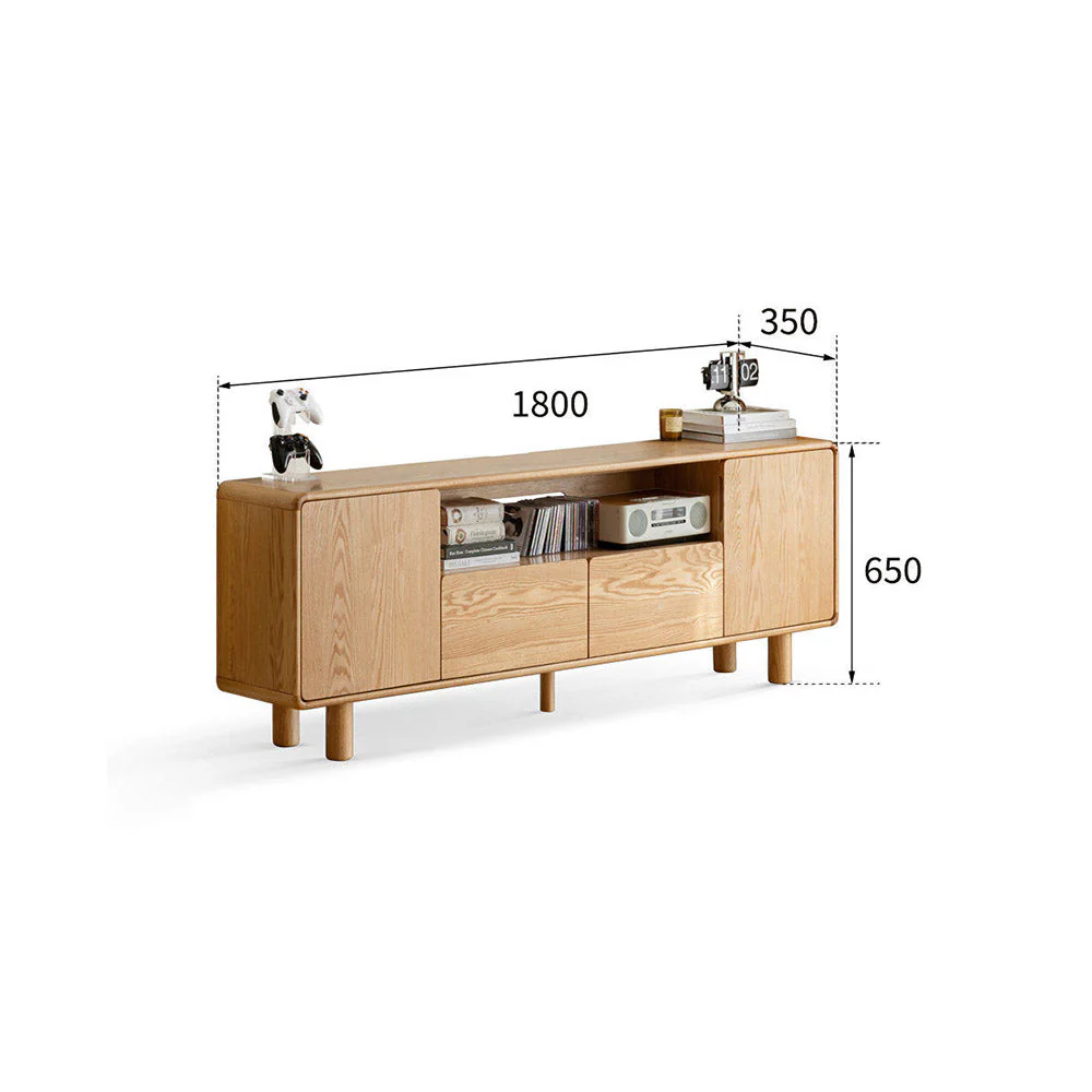 Alia Natural Solid Oak Tall Entertainment Unit - Image 10