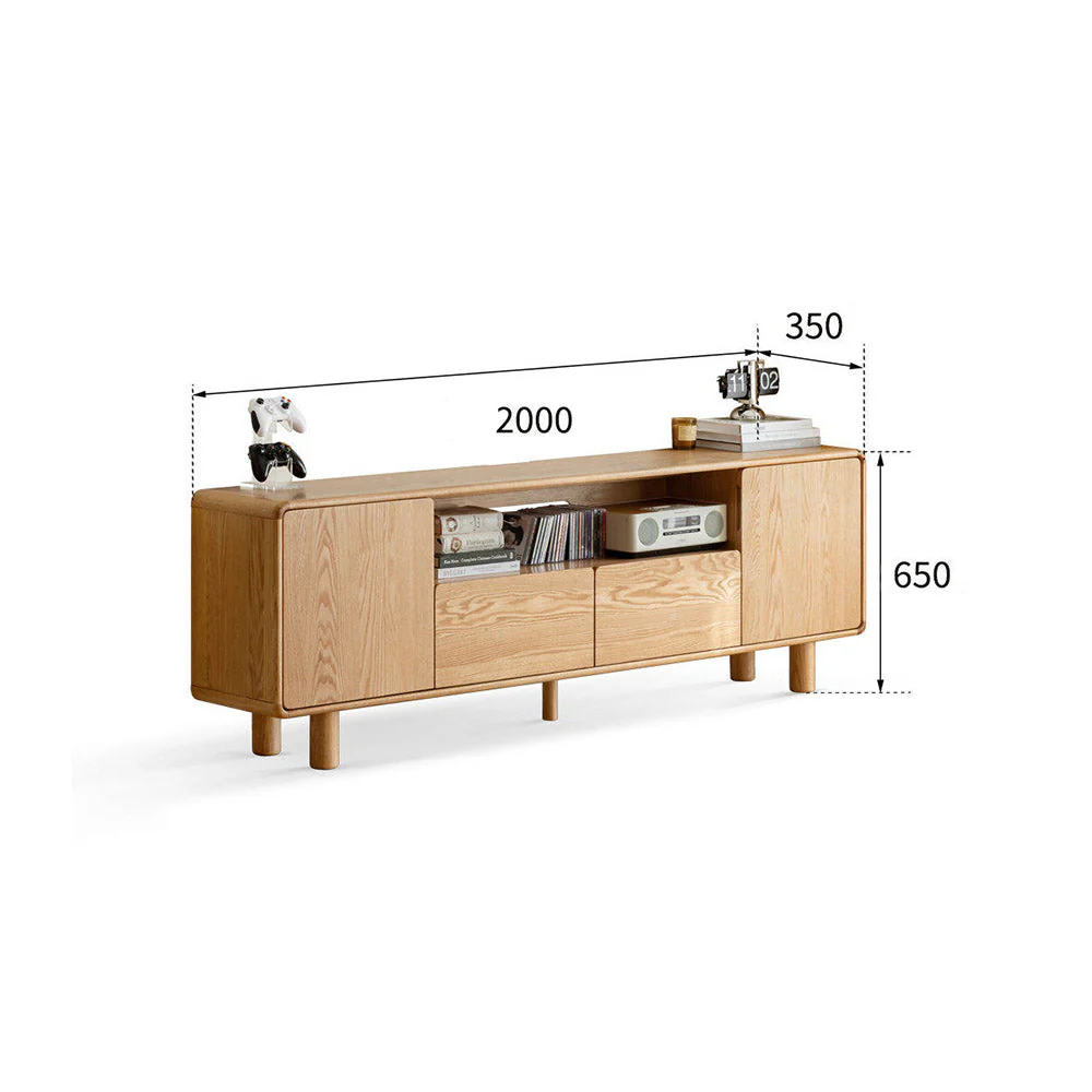 Alia Natural Solid Oak Tall Entertainment Unit - Image 11