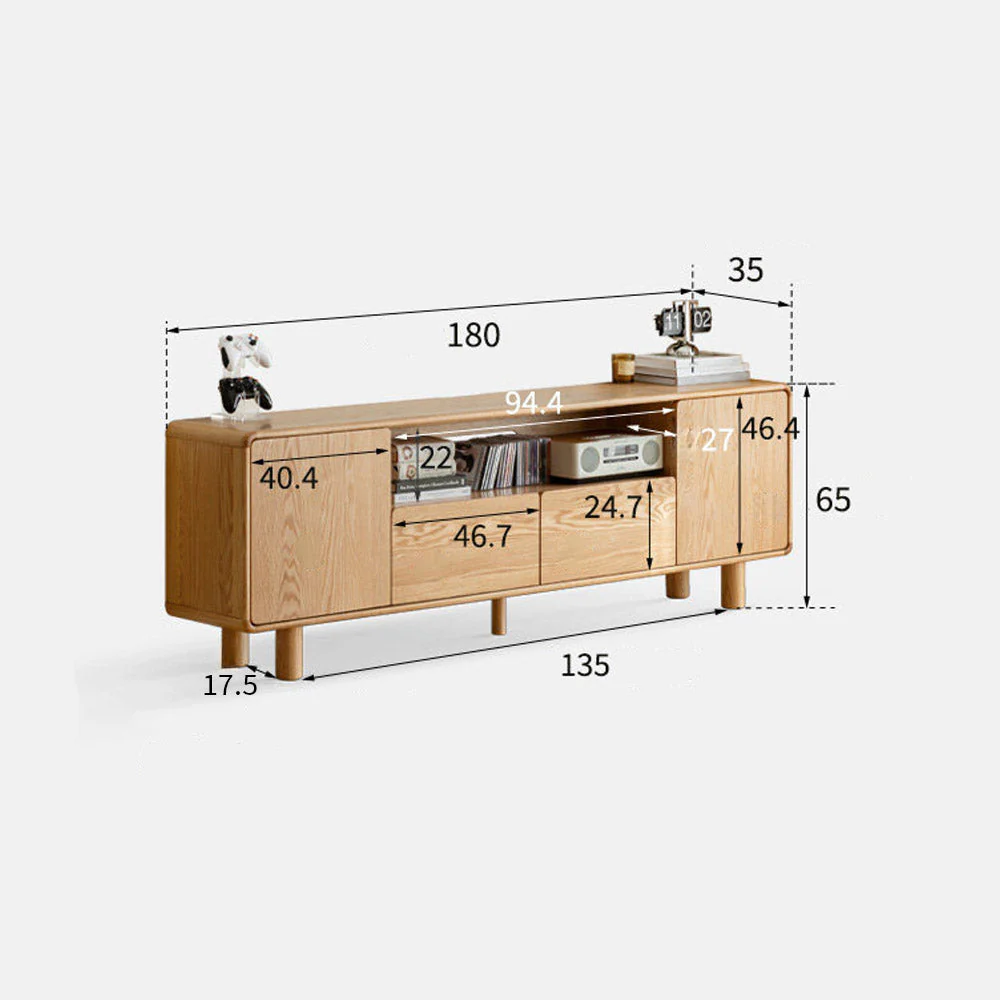 Alia Natural Solid Oak Tall Entertainment Unit - Image 12