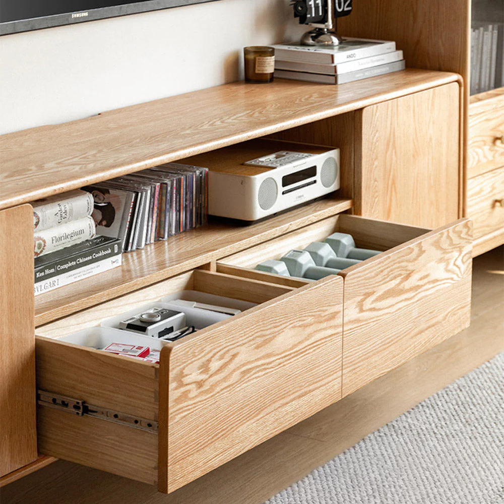 Alia Natural Solid Oak Tall Entertainment Unit - Image 6
