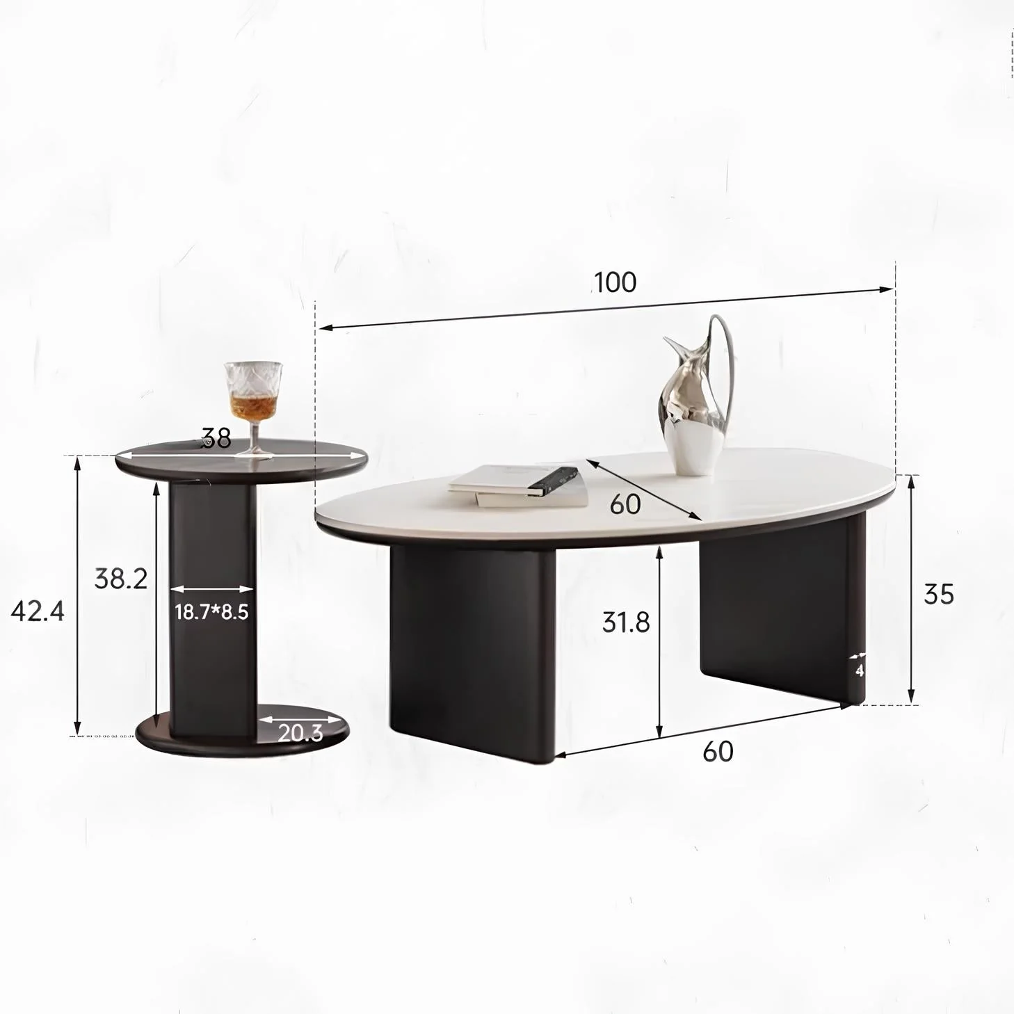 Alla Solid Oak Coffee Table Set - Image 7