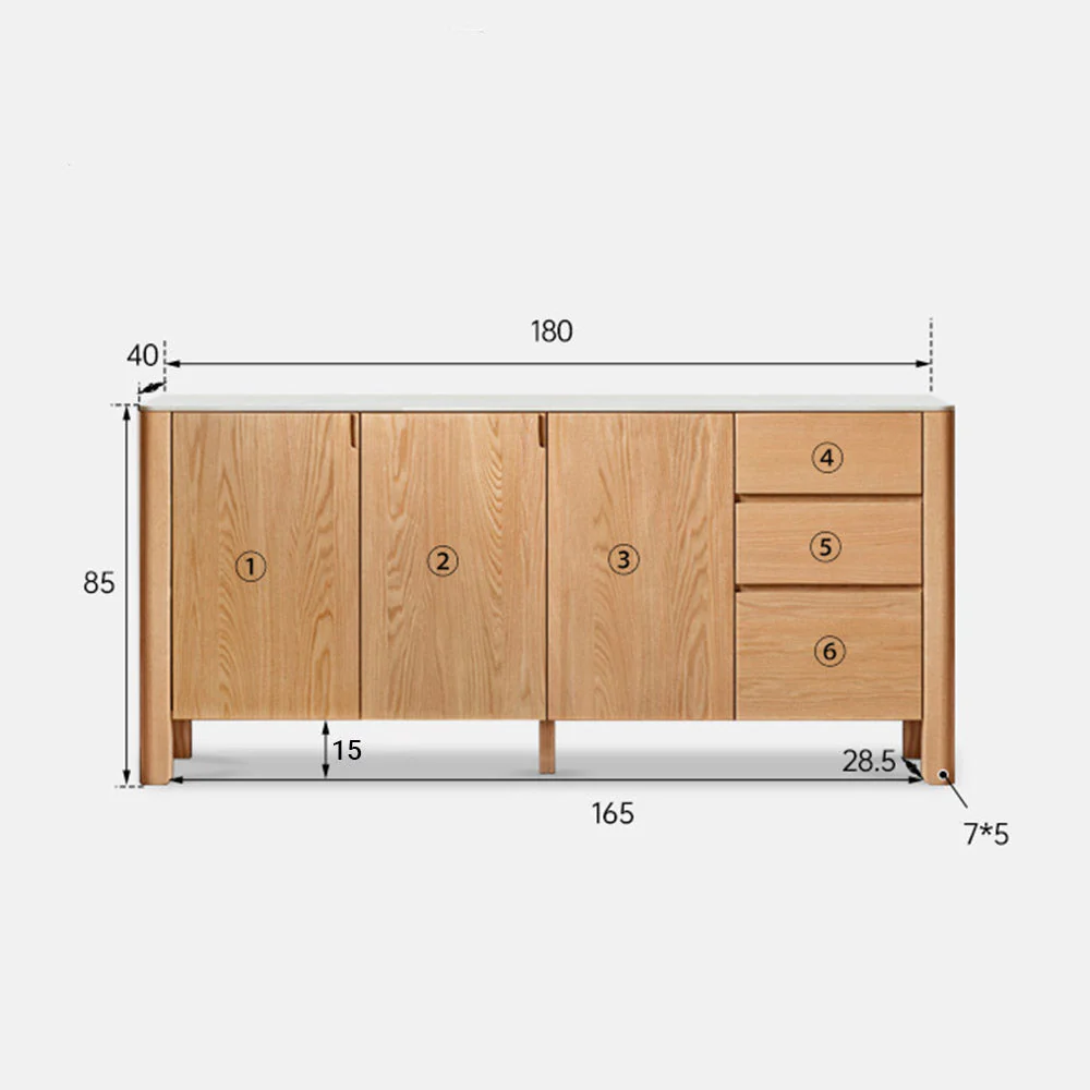 Alvito Natural Solid Oak Sideboard - Image 11