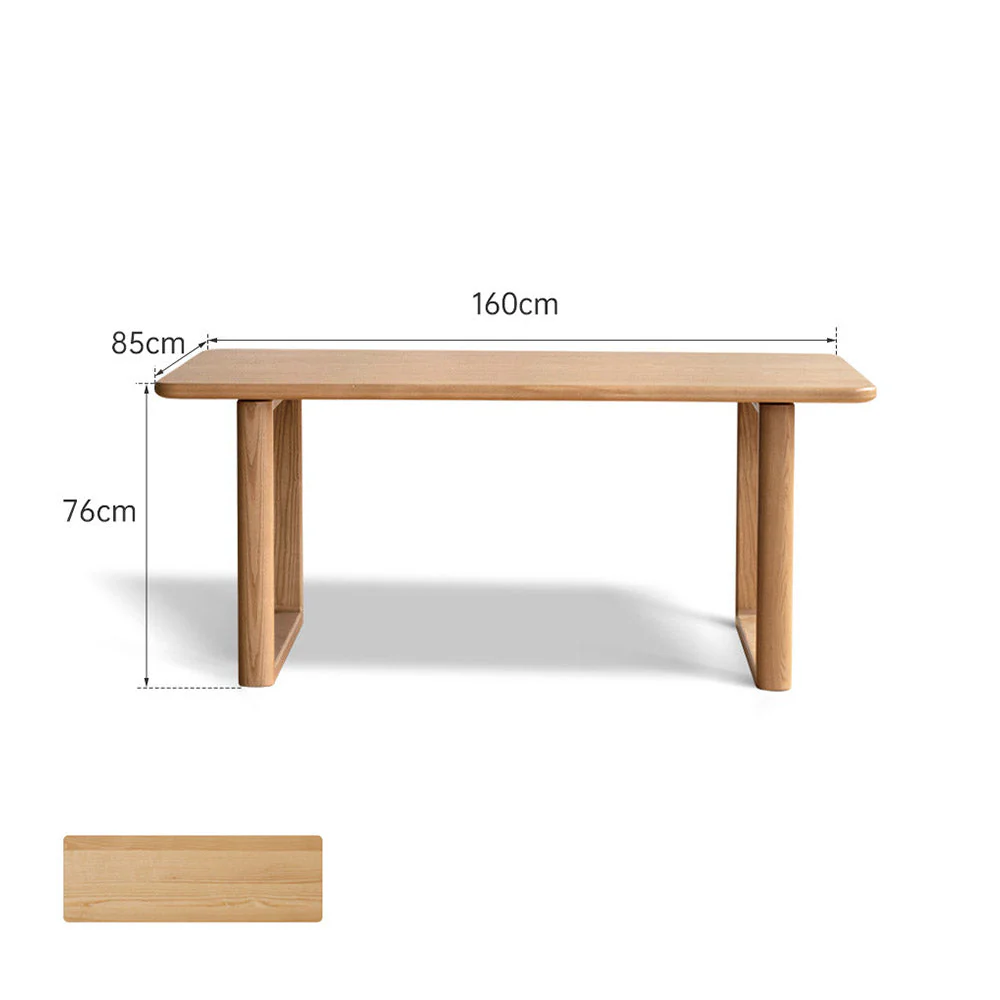Ancona Natural Solid Ash Rectangular-Leg Dining Table - Image 10