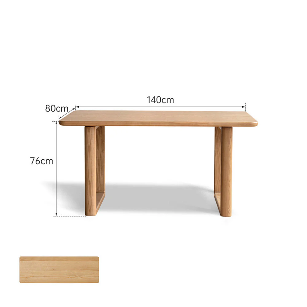 Ancona Natural Solid Ash Rectangular-Leg Dining Table - Image 9