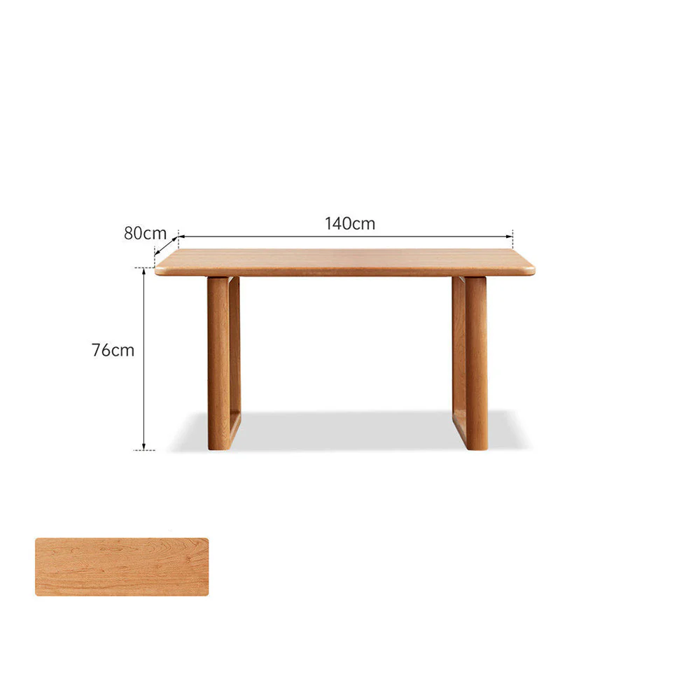 Ancona Natural Solid Cherry Rectangular-Leg Dining Table - Image 10