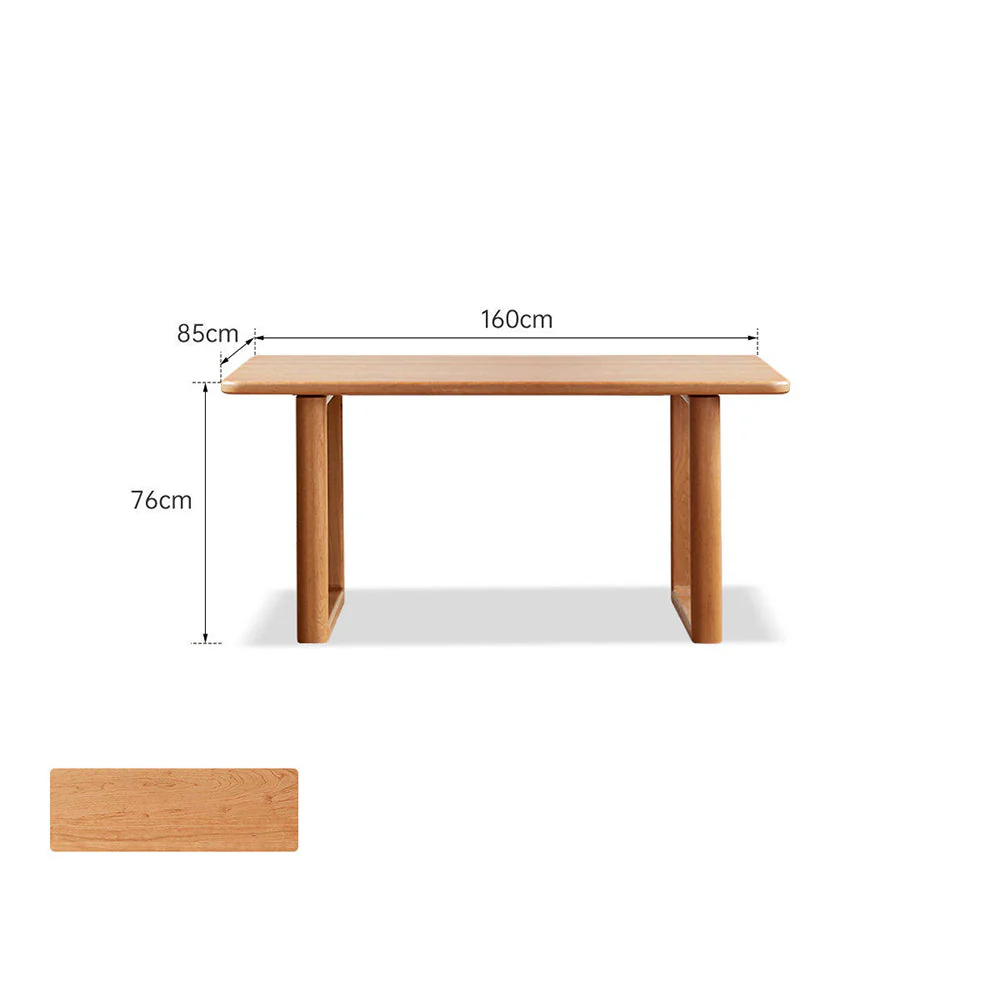 Ancona Natural Solid Cherry Rectangular-Leg Dining Table - Image 11