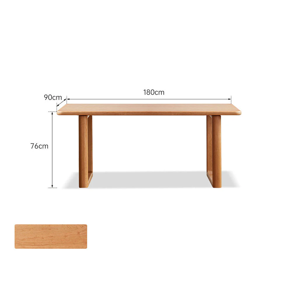 Ancona Natural Solid Cherry Rectangular-Leg Dining Table - Image 12