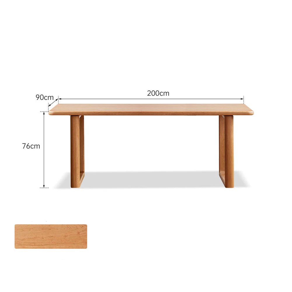 Ancona Natural Solid Cherry Rectangular-Leg Dining Table - Image 13
