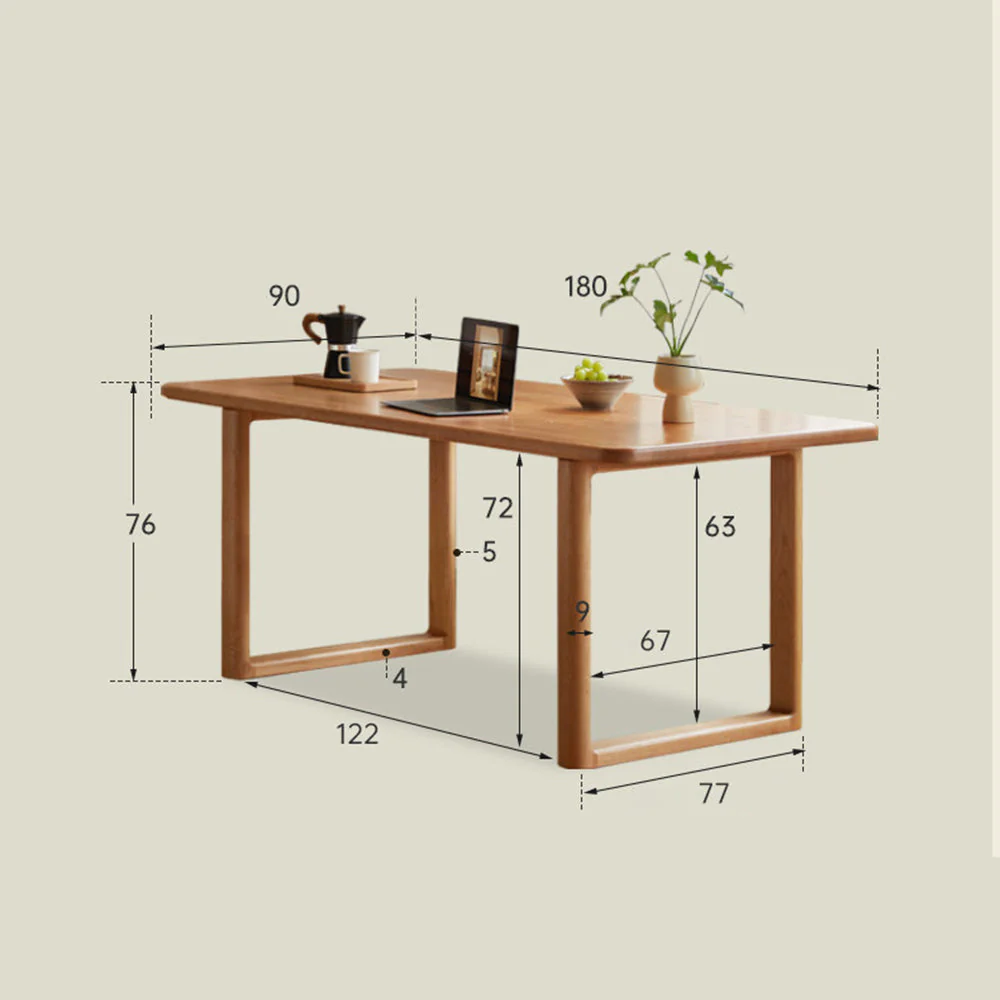 Ancona Natural Solid Cherry Rectangular-Leg Dining Table - Image 14