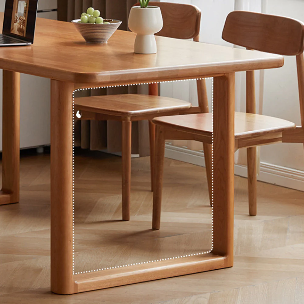 Ancona Natural Solid Cherry Rectangular-Leg Dining Table - Image 5