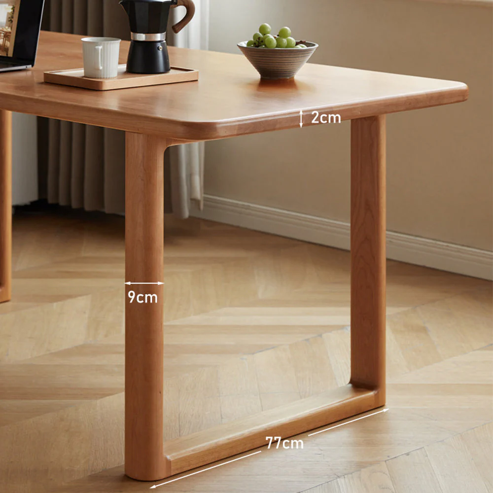 Ancona Natural Solid Cherry Rectangular-Leg Dining Table - Image 7