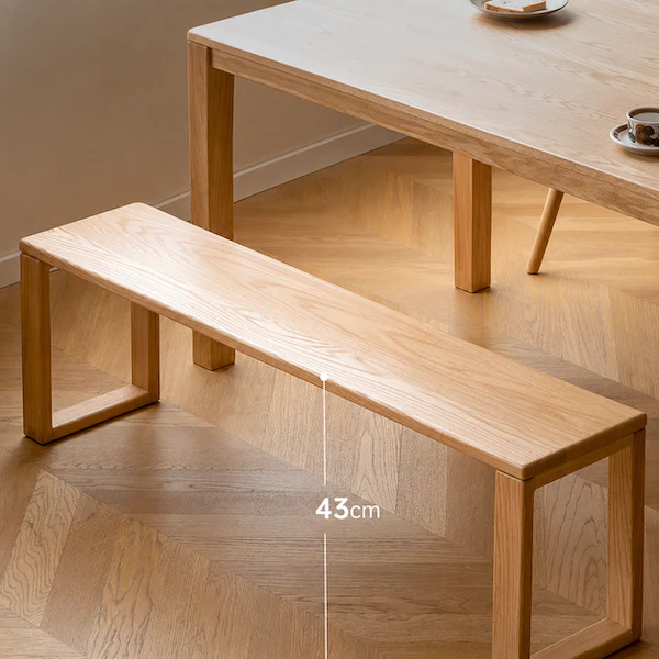 Ancona Natural Solid Oak Dining Bench - Image 3