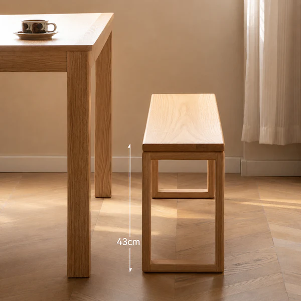 Ancona Natural Solid Oak Dining Bench - Image 4