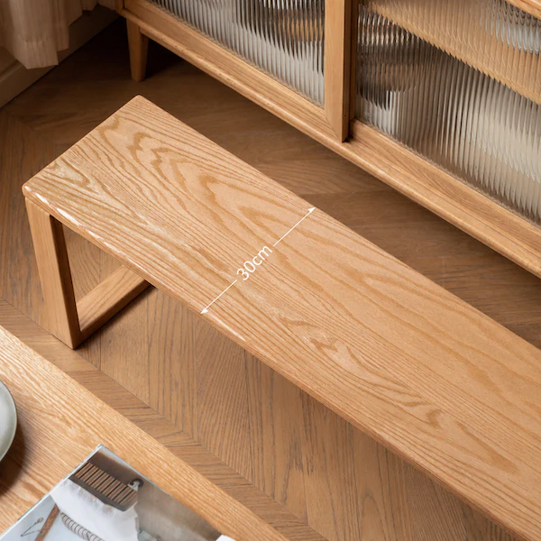 Ancona Natural Solid Oak Dining Bench - Image 5
