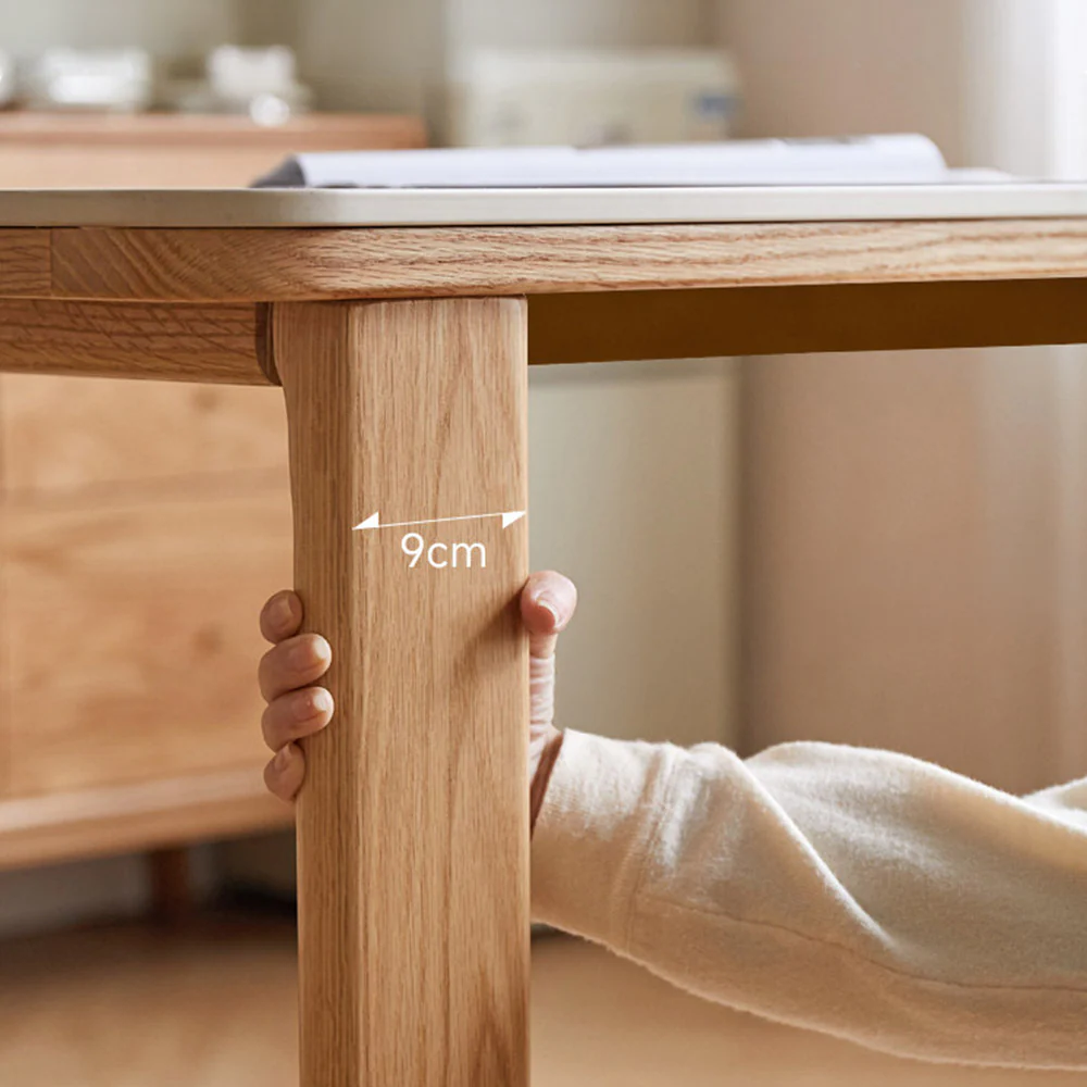 Ancona Natural Solid Oak Dining Table with Ceramic Top - Image 10
