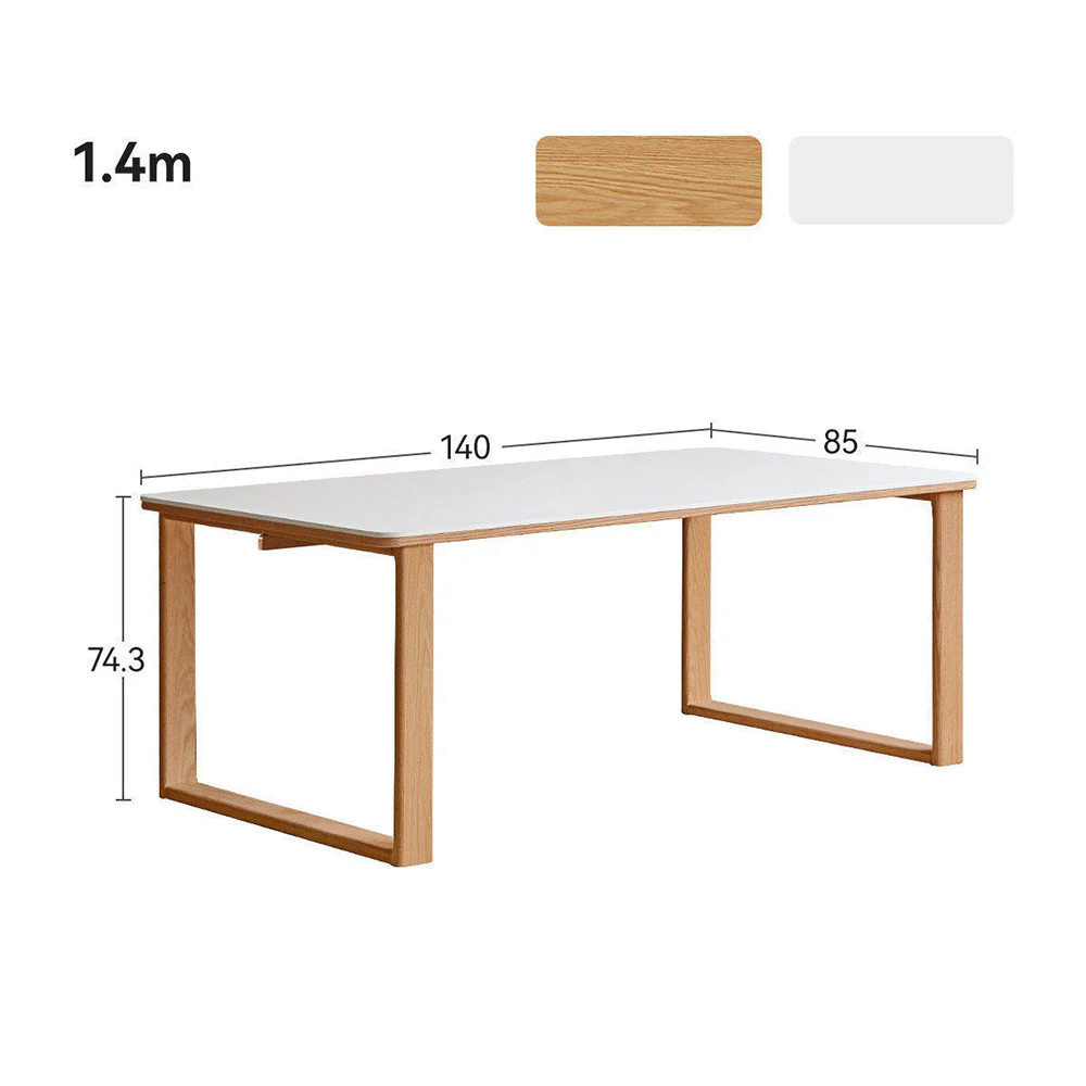 Ancona Natural Solid Oak Dining Table with Ceramic Top - Image 11