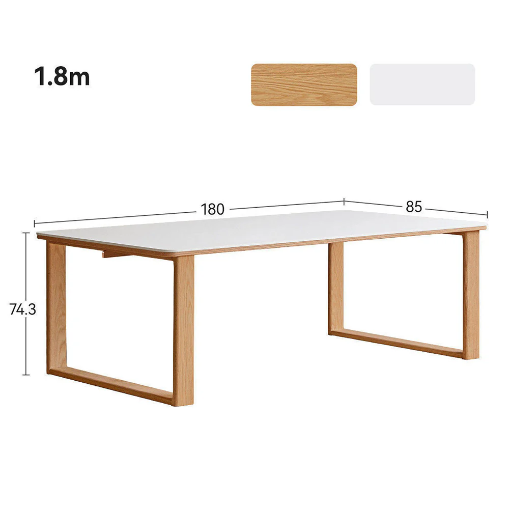 Ancona Natural Solid Oak Dining Table with Ceramic Top - Image 13
