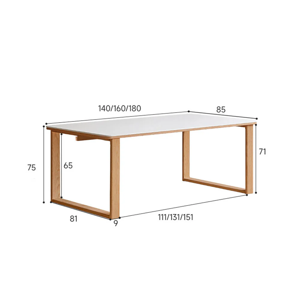 Ancona Natural Solid Oak Dining Table with Ceramic Top - Image 14