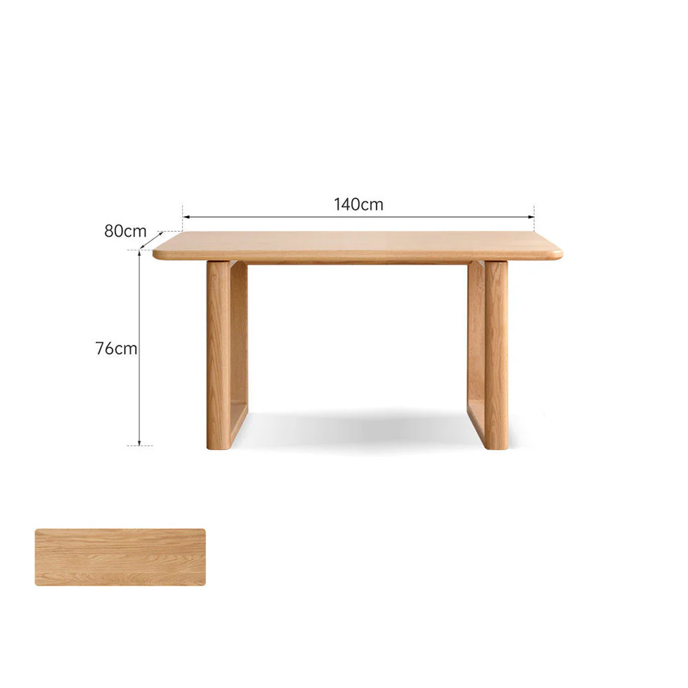 Ancona Natural Solid Oak Rectangular-Leg Dining Table - Image 7
