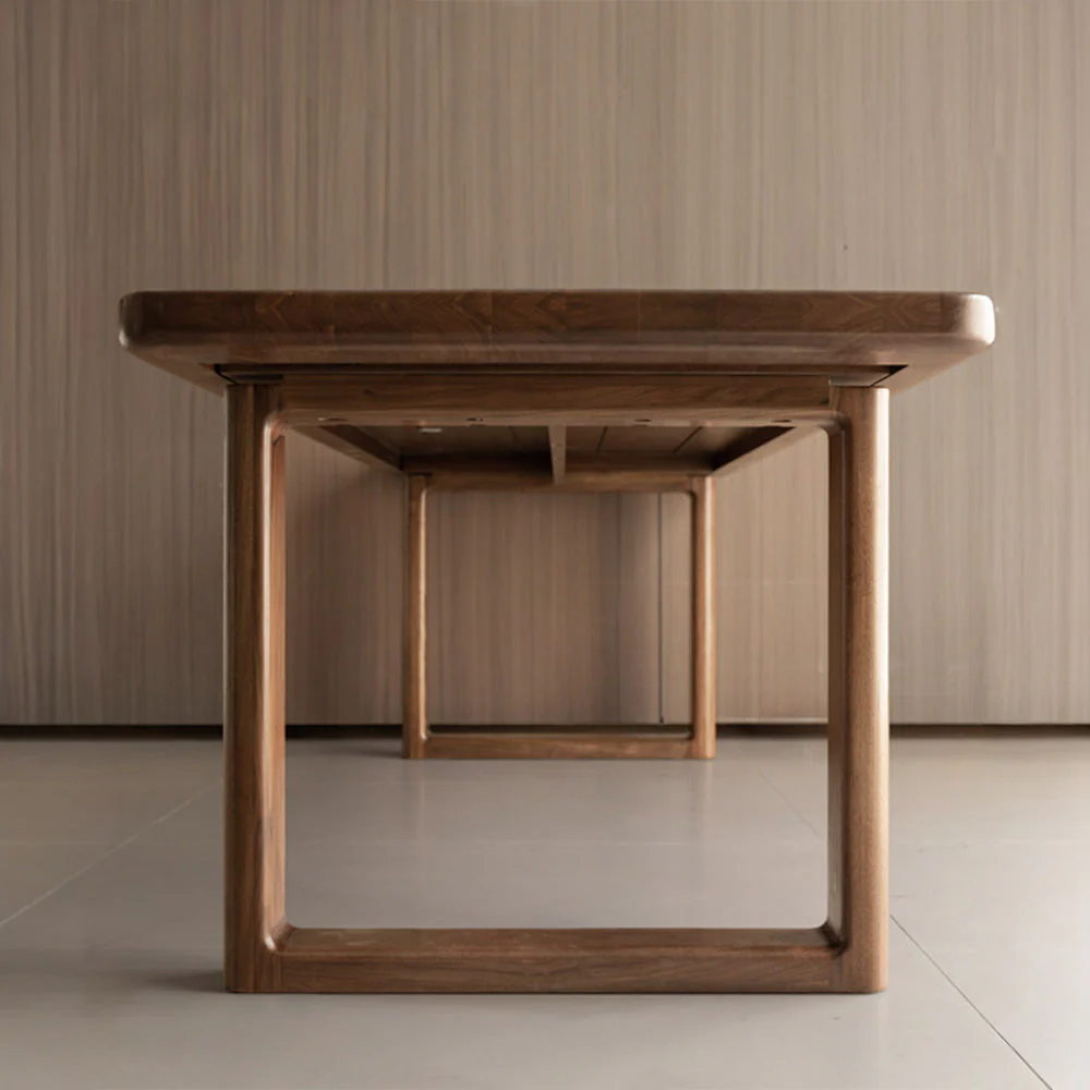Ancona Natural Solid Walnut Rectangular-Leg Dining Table - Image 3
