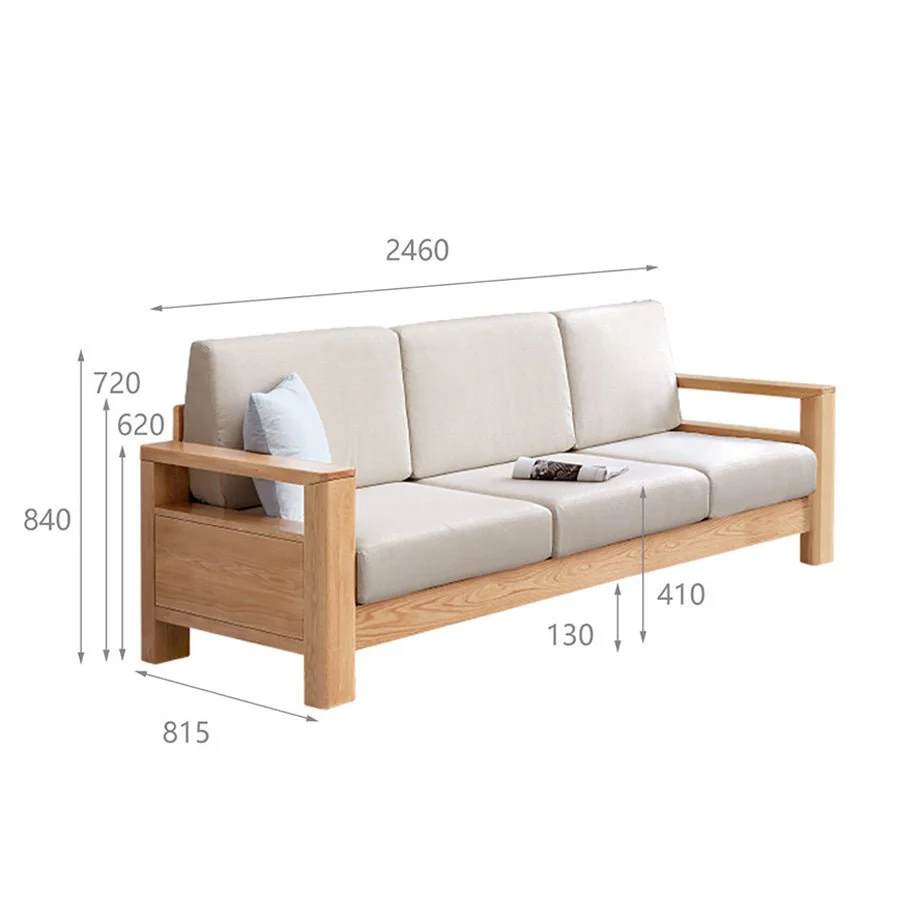 Andenes Natural Solid Oak Sofa - Image 10