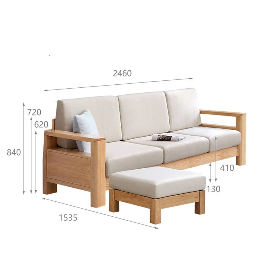 Andenes Natural Solid Oak Sofa - Image 11