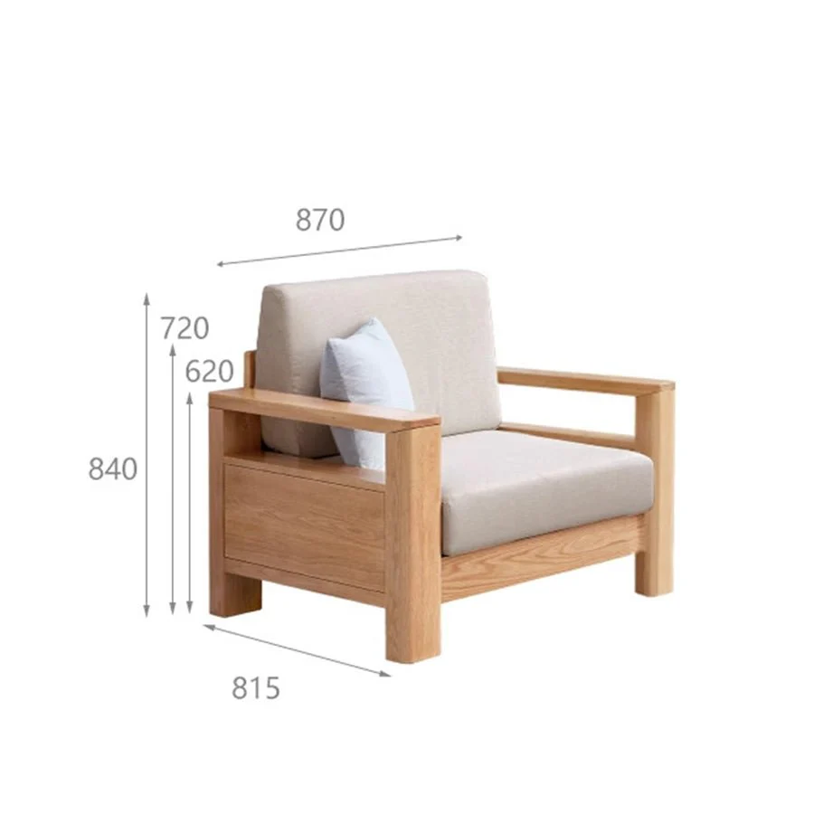 Andenes Natural Solid Oak Sofa - Image 9