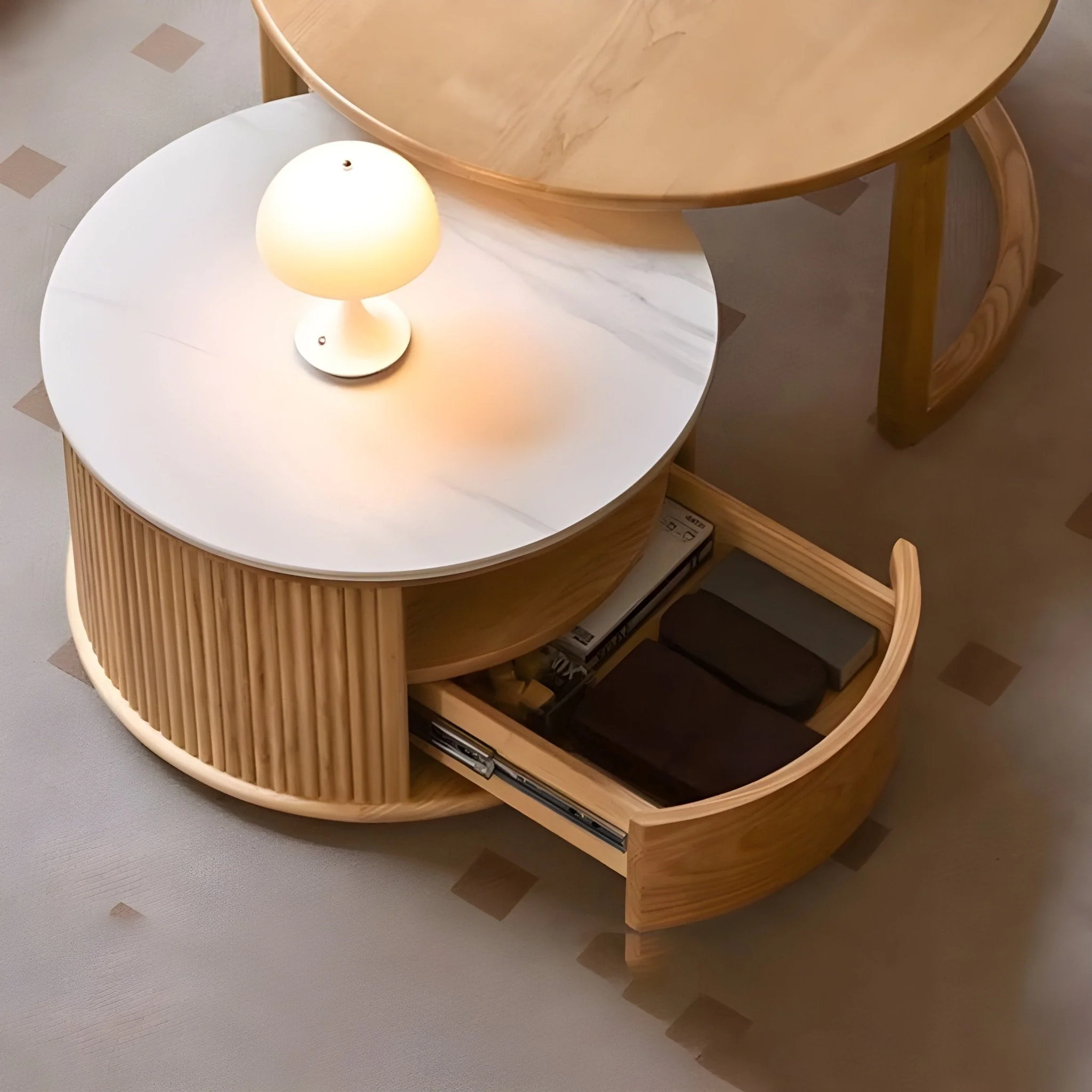 Anders Natural Solid Ash Coffee Table Set Design Three - Image 5