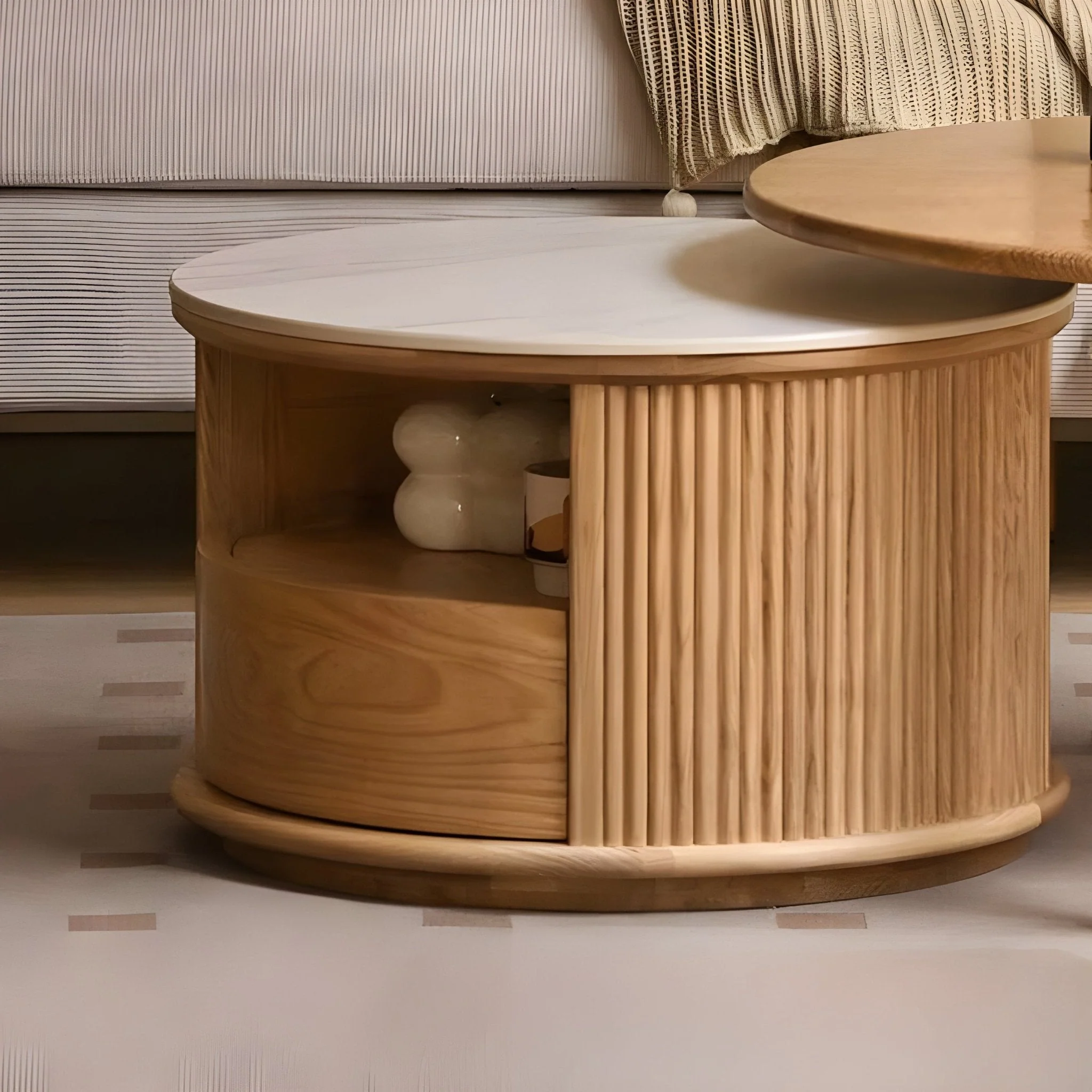 Anders Natural Solid Ash Coffee Table Set Design Three - Image 6