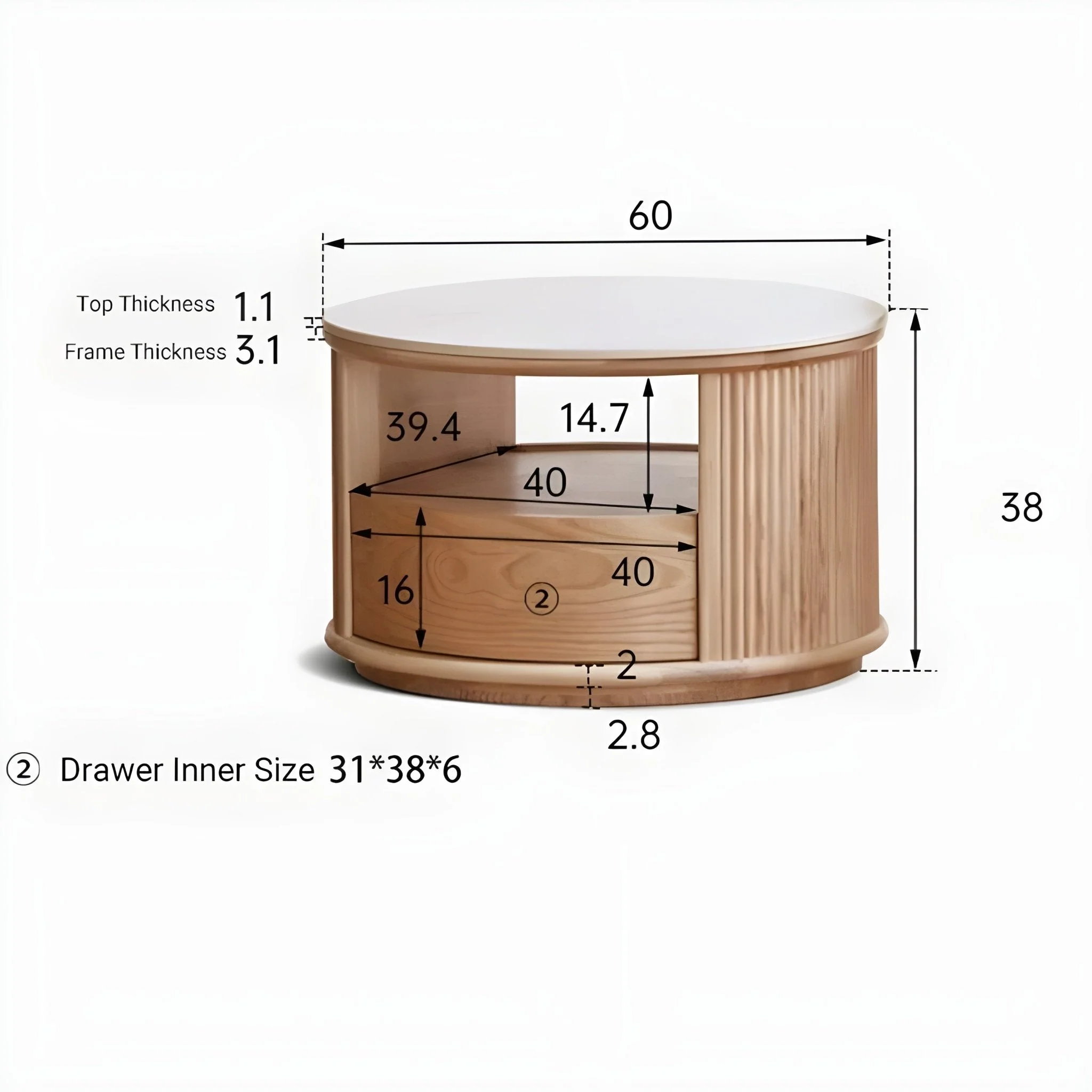 Anders Natural Solid Ash Coffee Table Set Design Three - Image 8