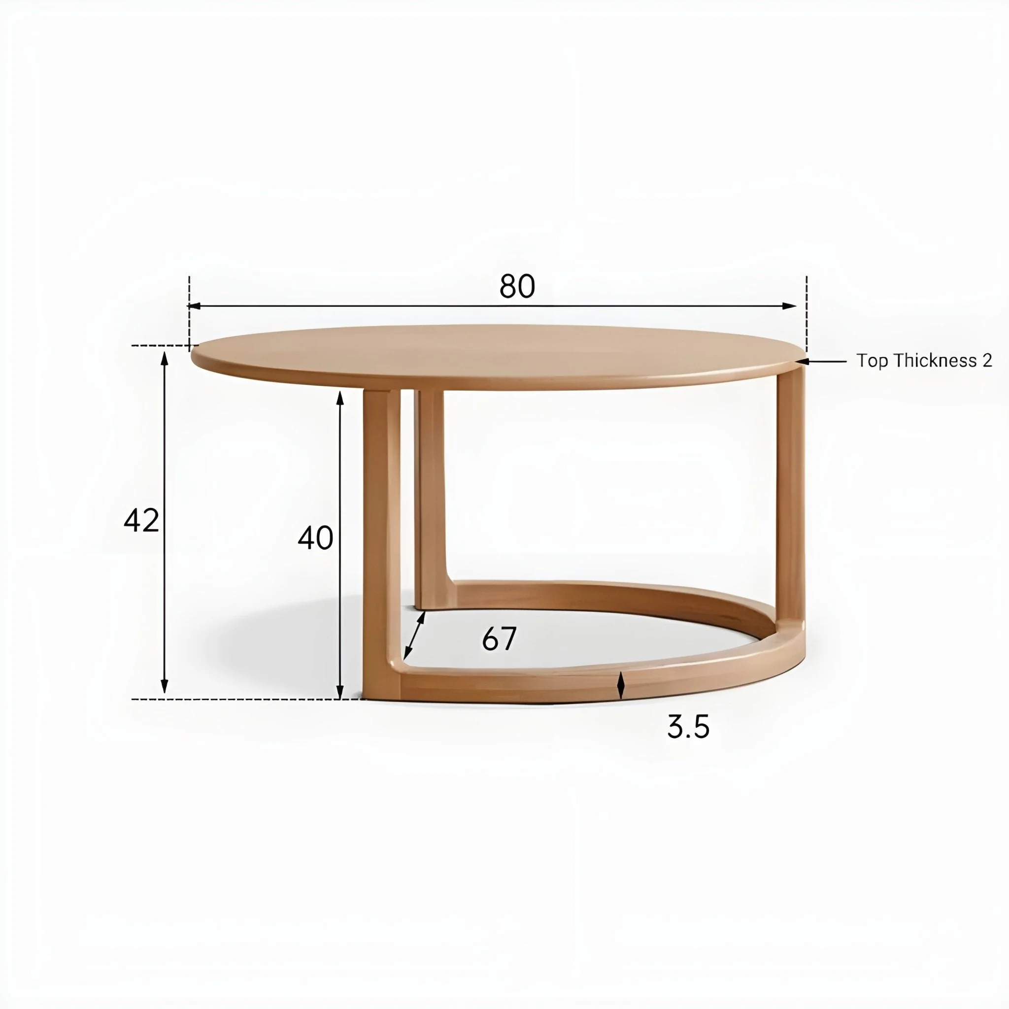 Anders Natural Solid Ash Coffee Table Set Design Three - Image 9