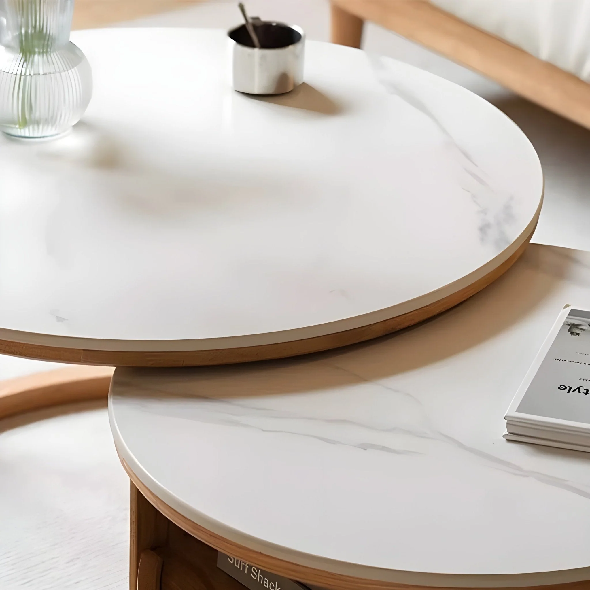 Anders Natural Solid Oak Coffee Table Set - Image 6