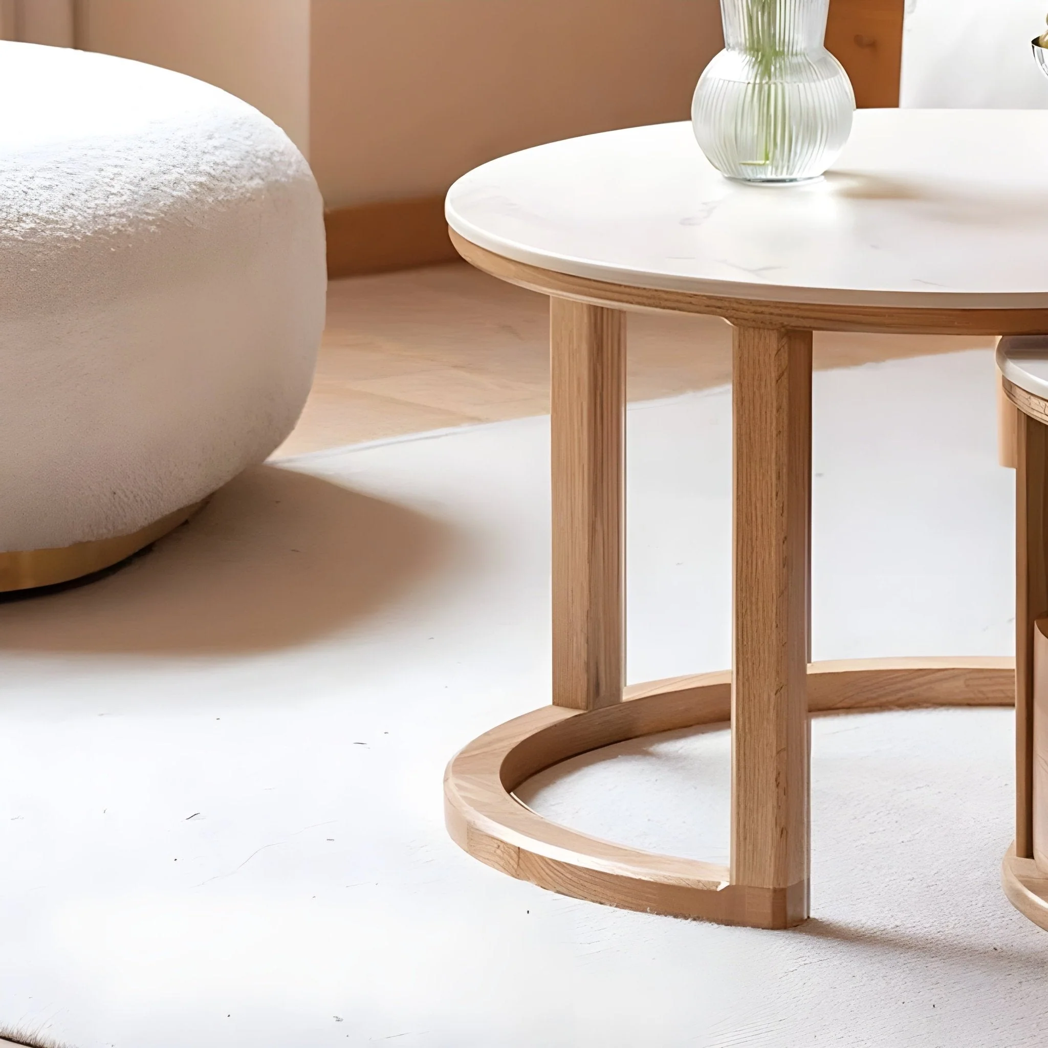 Anders Natural Solid Oak Coffee Table Set - Image 8