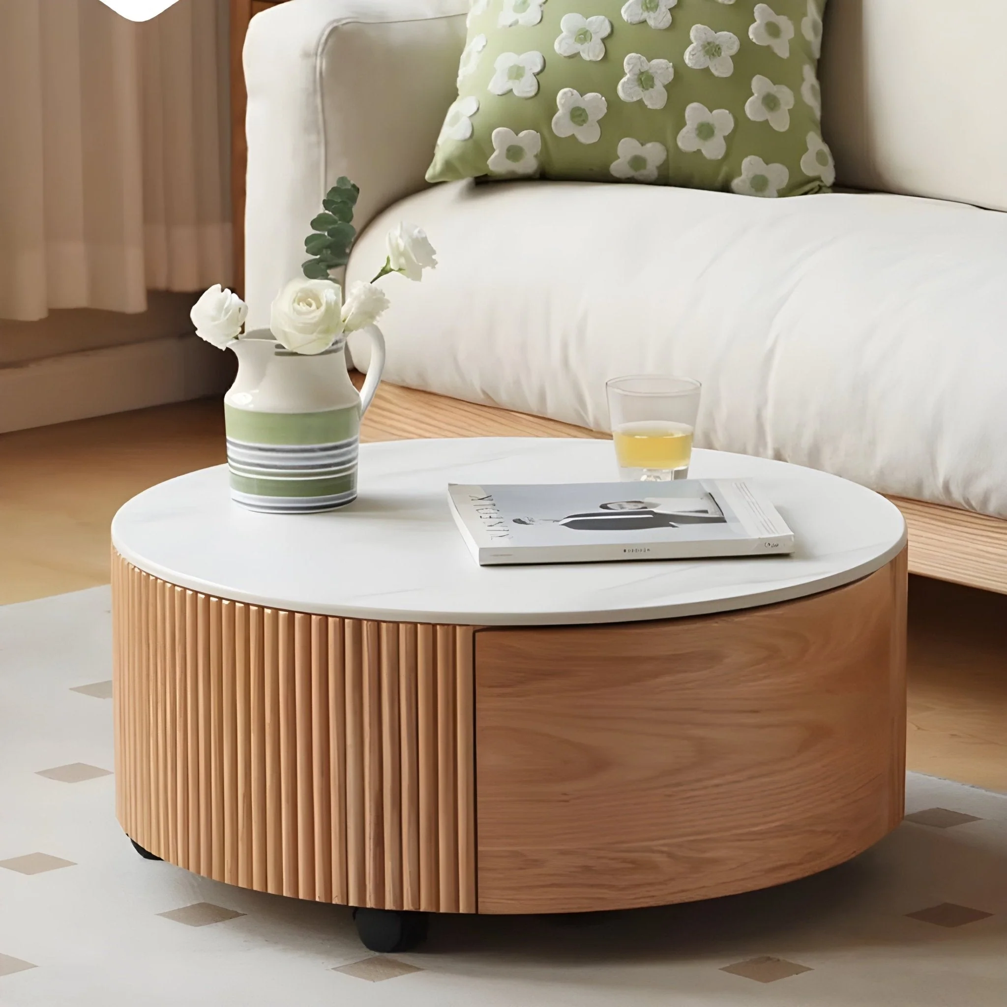 Anders Natural Solid Oak Coffee Table Set Design Two - Image 3