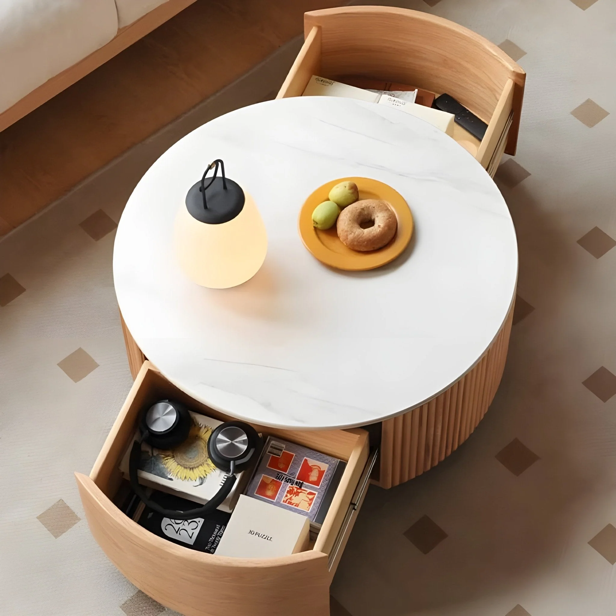 Anders Natural Solid Oak Coffee Table Set Design Two - Image 8