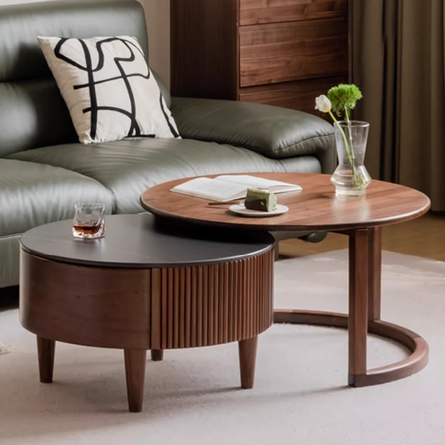 Anders Natural Solid Walnut Coffee Table Set - Image 2