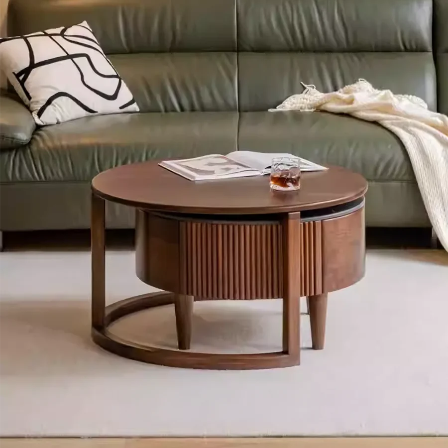 Anders Natural Solid Walnut Coffee Table Set - Image 3