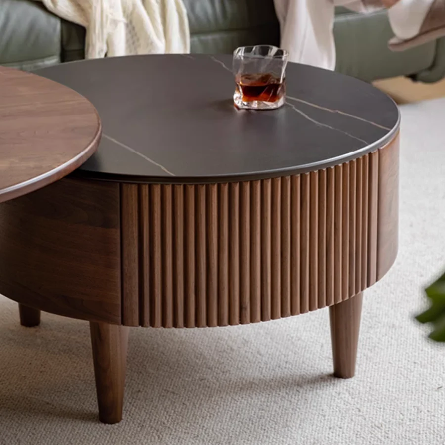 Anders Natural Solid Walnut Coffee Table Set - Image 5
