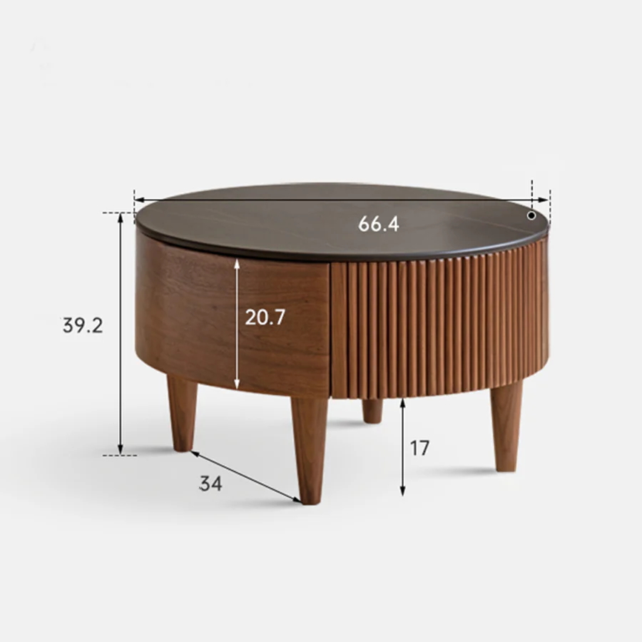 Anders Natural Solid Walnut Coffee Table Set - Image 6