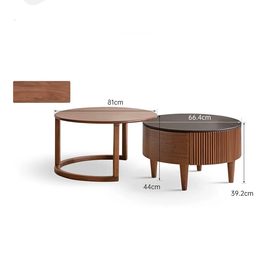 Anders Natural Solid Walnut Coffee Table Set - Image 8