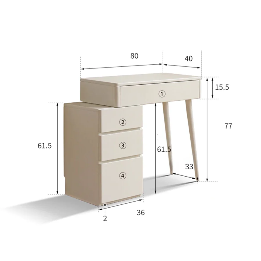 Annecy Solid Rubber Wood Dressing Table - Image 11