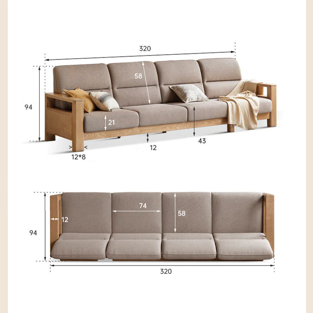 Antillo Natural Solid Ash Sofa - Image 27