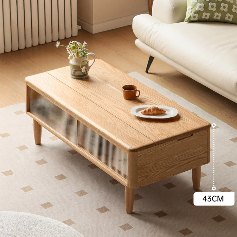 Anzio Natural Solid Oak Lift-Top Coffee Table - Image 3