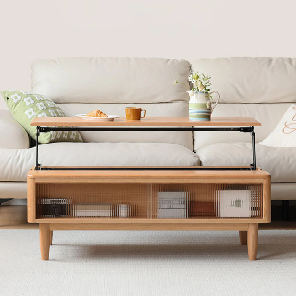 Anzio Natural Solid Oak Lift-Top Coffee Table - Image 4