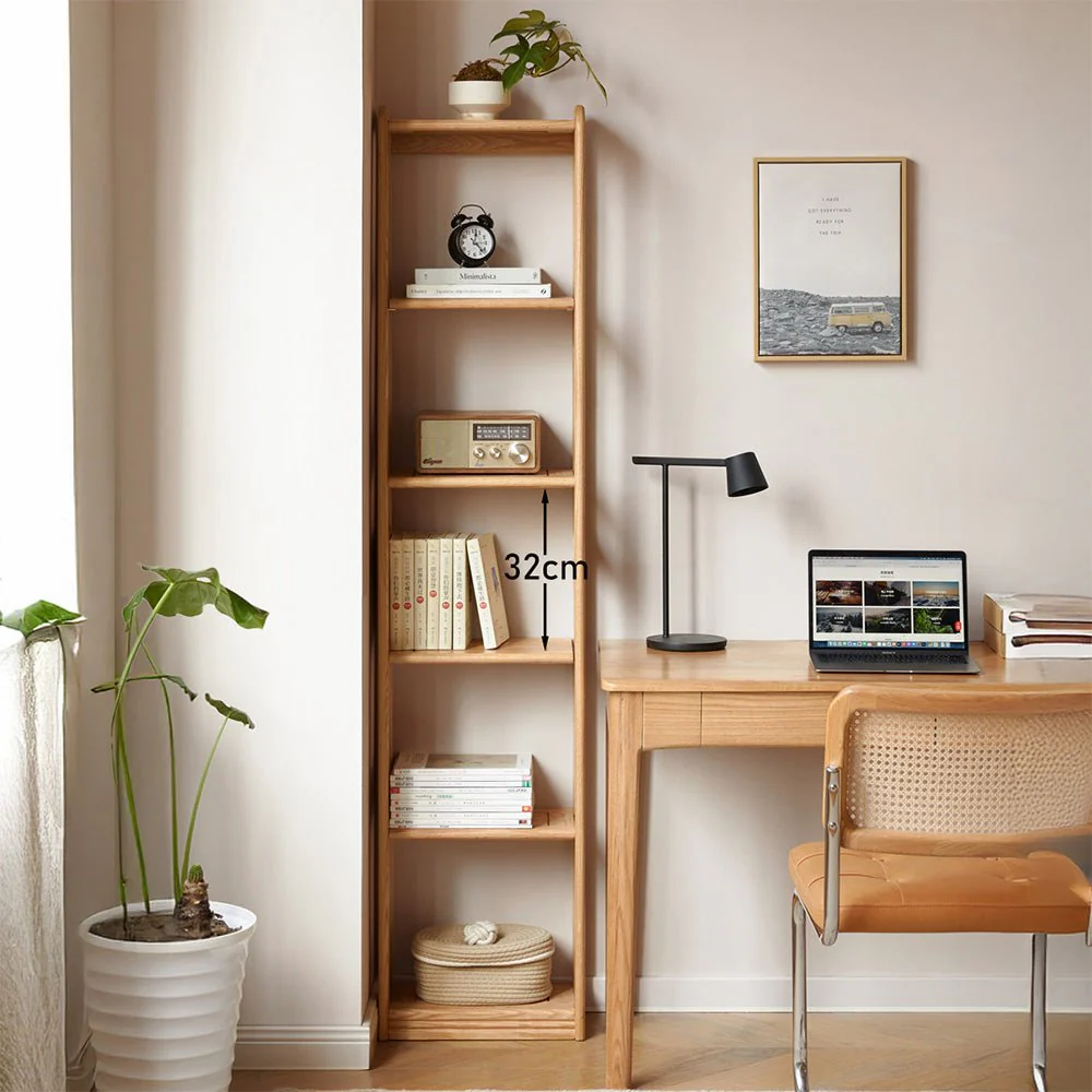 Apolda Natural Solid Oak Open-Shelf Bookcase - Image 3