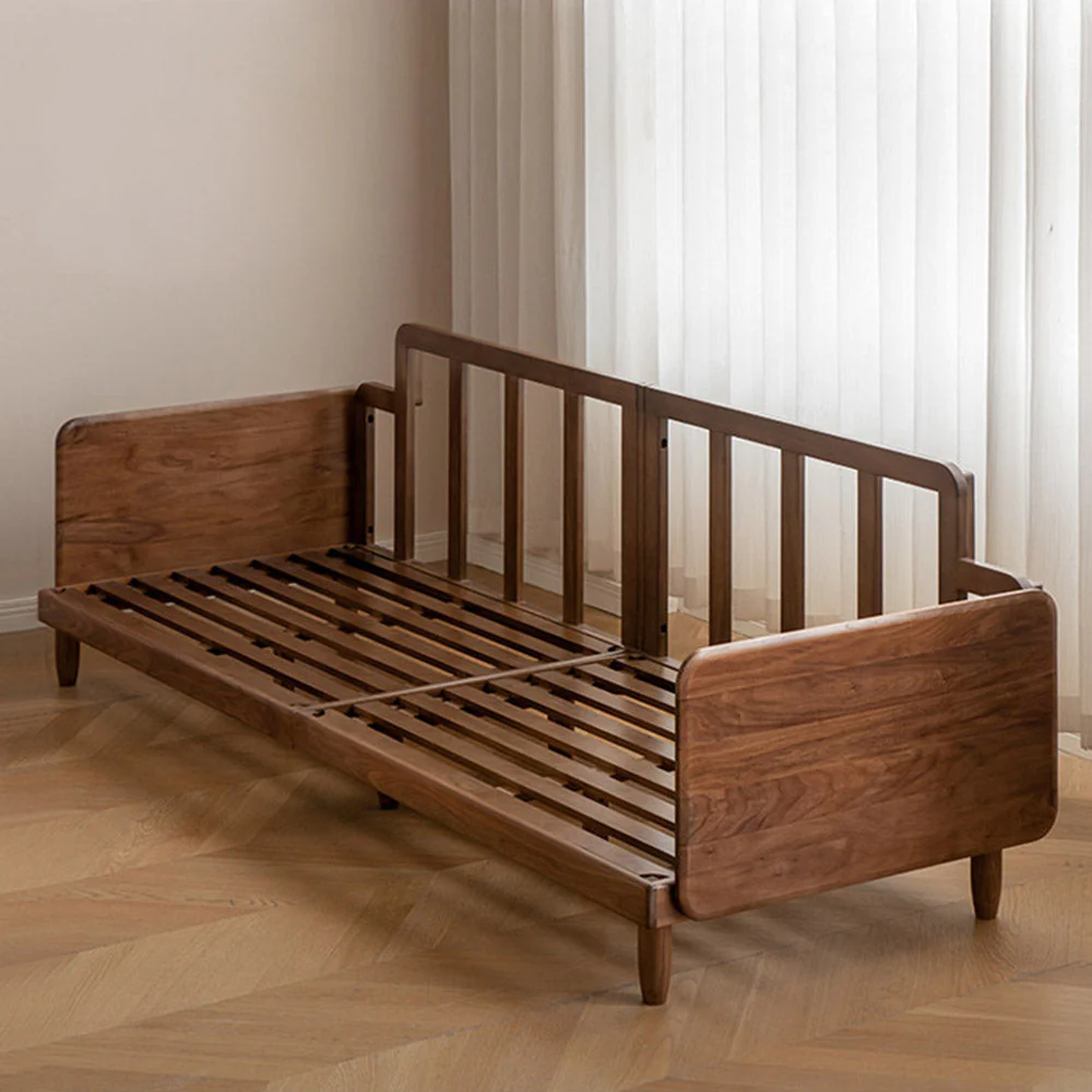Arcevia Natural Solid Walnut Genuine Leather Sofa - Image 9