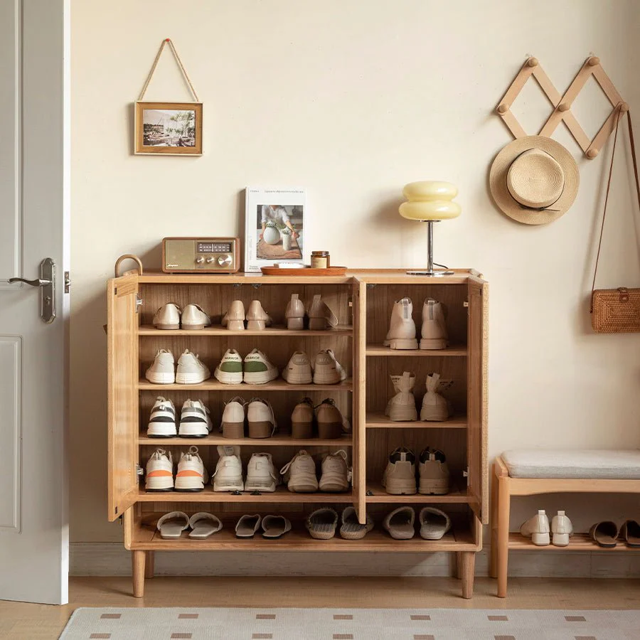Arches Solid Oak Bottom Open Shelf  Shoe Cabinet - Image 3